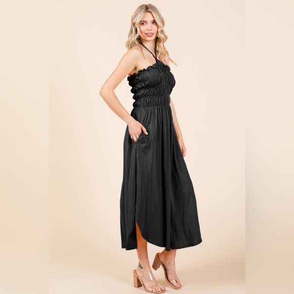 Culture Code Tie Back Shirring Dress with Pockets 10010022313 - Picture 3 of 3